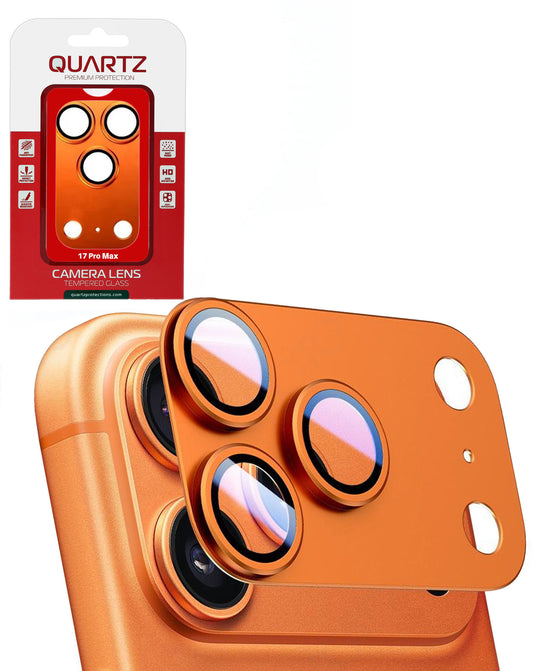 QUARTZ Metal Matte Armor with HD Tempered Glass for iPhone 17 Pro Max (Cosmic Orange)