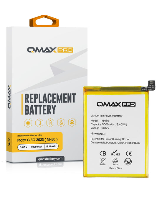 QMAX Pro Replacement Battery for Motorola G22 (XT2231) / E13 (XT2345) / E32S / G13 (XT2331-2) / G 5G) (5000 mAh) (NH50) (Only Ground Shipping)