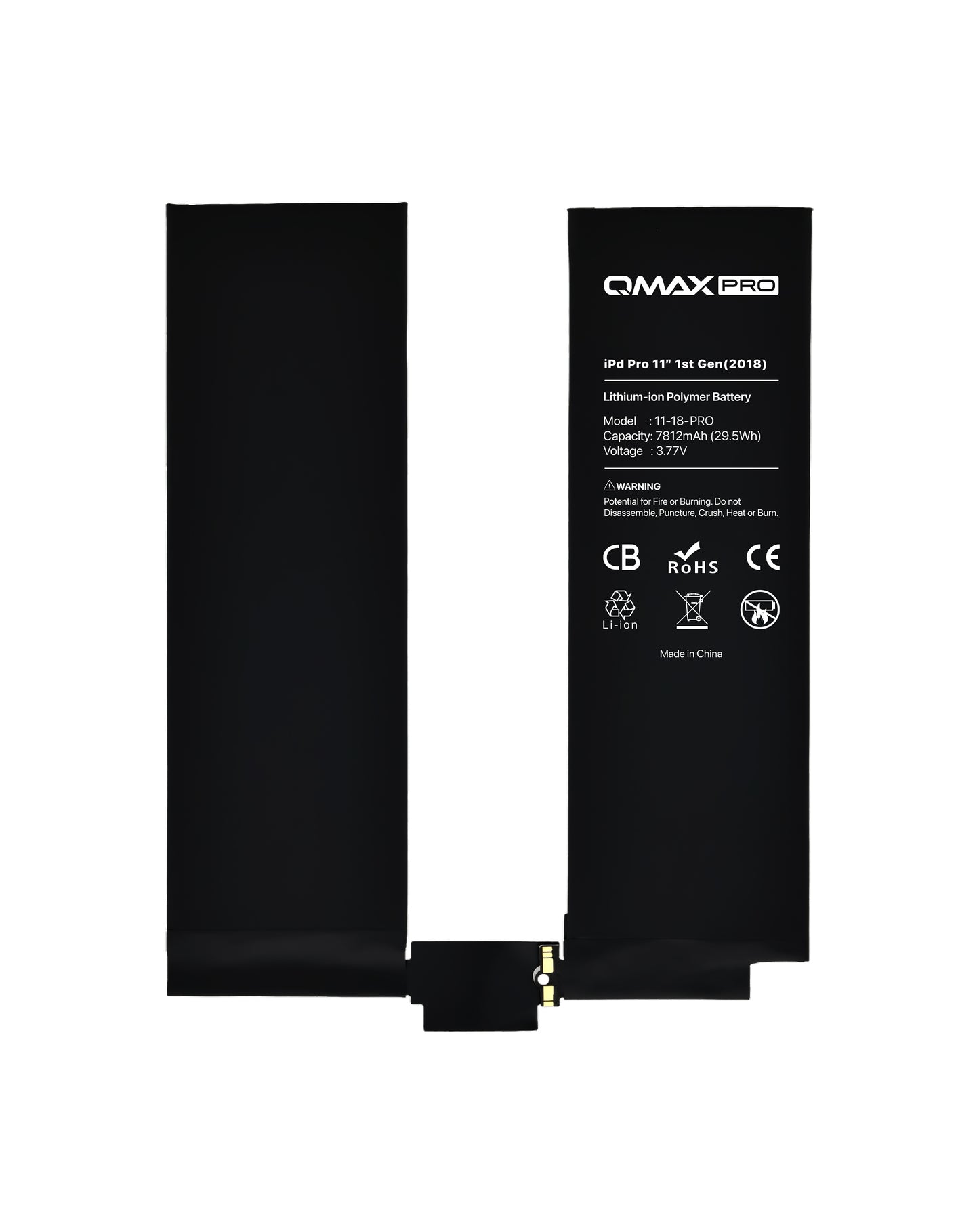 QMAX Replacement Battery for iPad Pro 11 (1st Gen / 2018) (7812 mAh) (Only Ground Shipping)