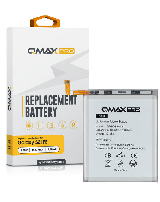 QMAX Pro Replacement Battery for Galaxy S21 FE (4500 mAh) (EB-BG990ABY)