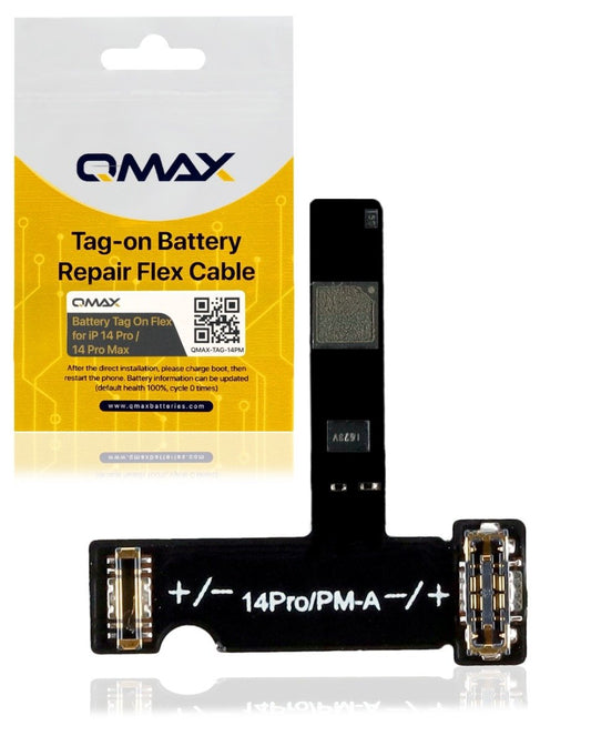 QMAX Tag-on Battery Repair Flex Cable for iPhone 14 Pro / 14 Pro Max (No Programming Required)
