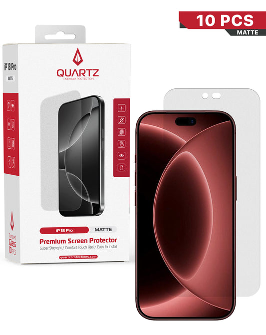 QUARTZ Matte Tempered Glass for iPhone 18 Pro (Pack of 10)