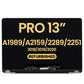 LCD Assembly (SPACE GRAY) (Refurbished) for MacBook Pro 13" (A1989 / Late 2018 / Early 2019) (A2159 / Mid 2019_(A2289 / A2251 / Mid 2020)