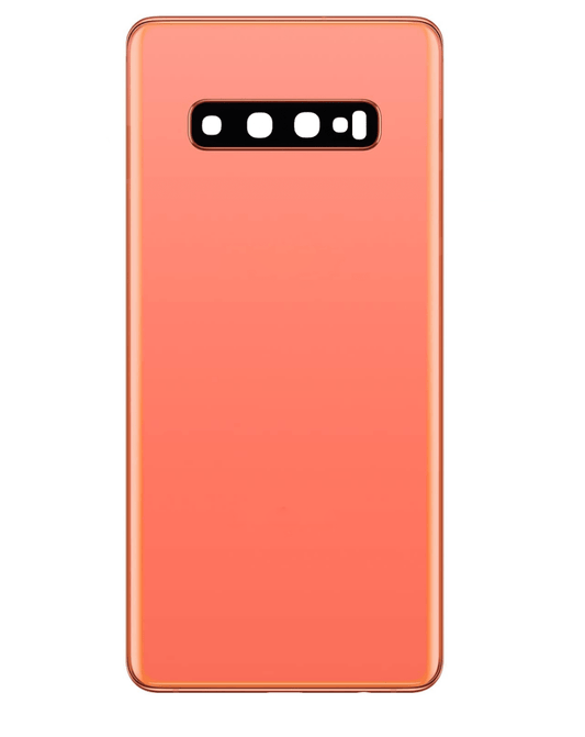 Back Glass with Camera Lens and Adhesive for Galaxy S10 (FLAMINGO PINK)