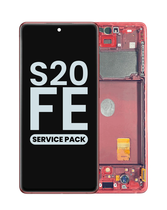 OLED Assembly with Frame for Galaxy S20 FE G780 (CLOUD RED) (Service Pack)