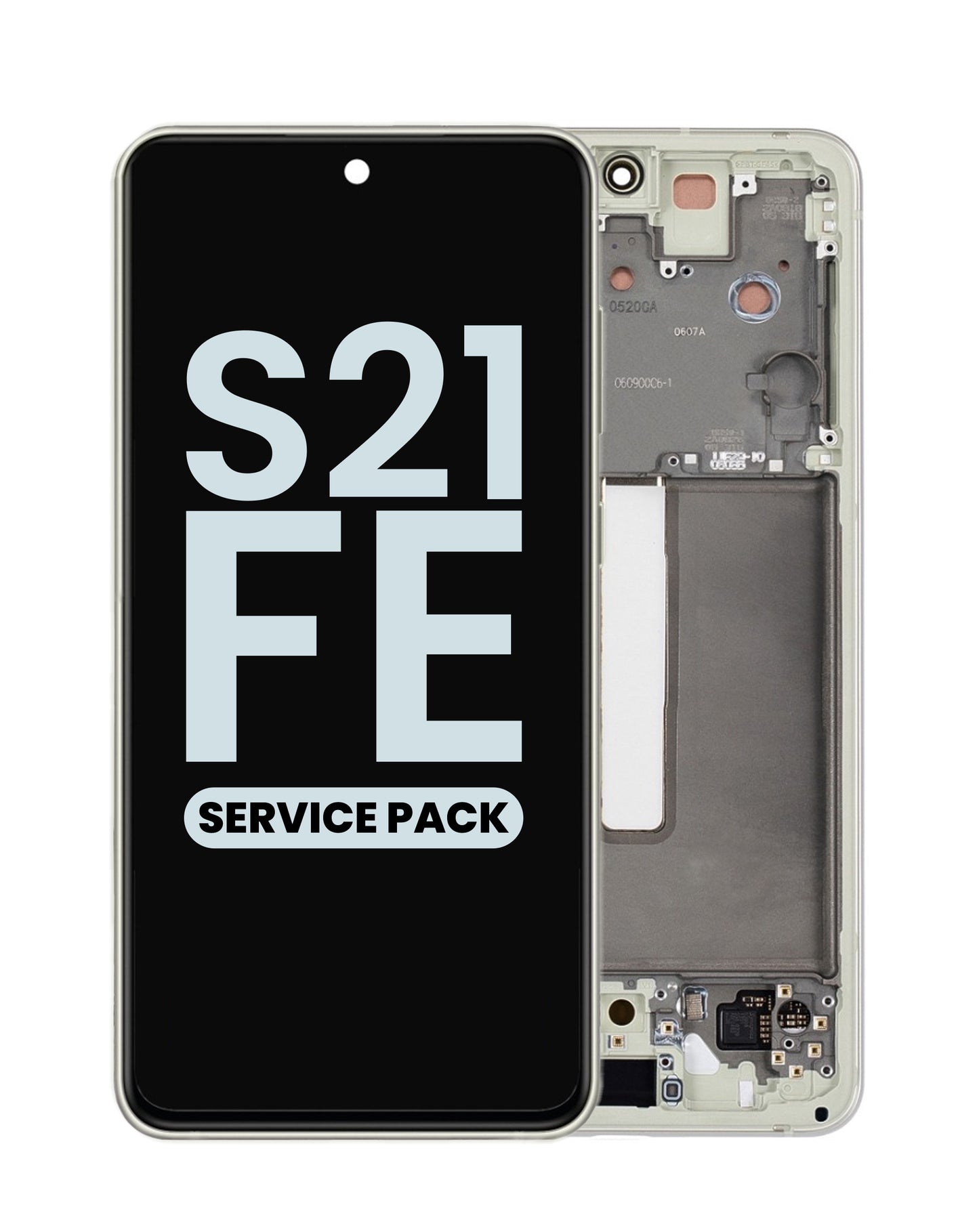 OLED Assembly with Frame for Galaxy S21 FE G990 (OLIVE) (Service Pack)
