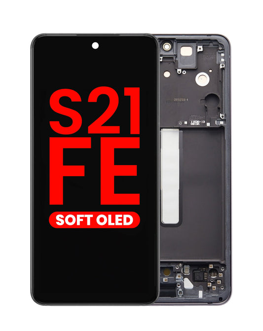OLED Assembly with Frame for Galaxy S21 FE (G990) (GRAPHITE) (Aftermarket OLED)
