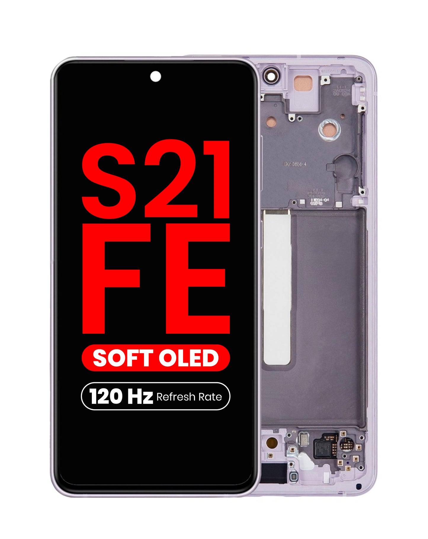 OLED Assembly with Frame for Galaxy S21 FE (G990) (LAVENDER) (Aftermarket Plus Soft Oled / 120Hz)