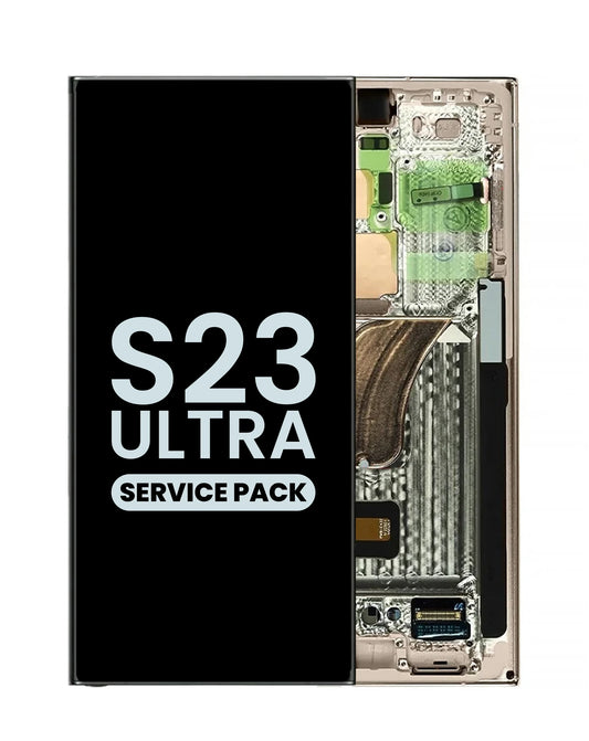 OLED Assembly with Frame for Galaxy S23 Ultra S918 (CREAM) (Service Pack)