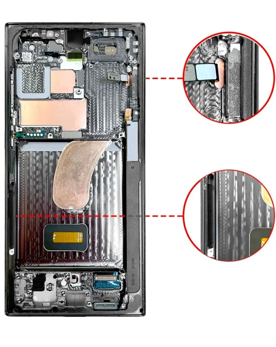 OLED Assembly with Frame for Galaxy S23 Ultra S918 (GRAPHITE) (Service Pack)