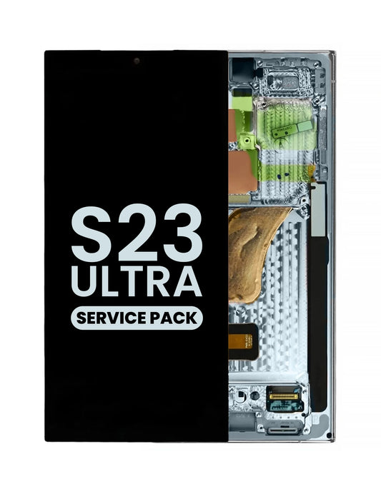 OLED Assembly with Frame for Galaxy S23 Ultra S918 (SKY BLUE) (Service Pack)