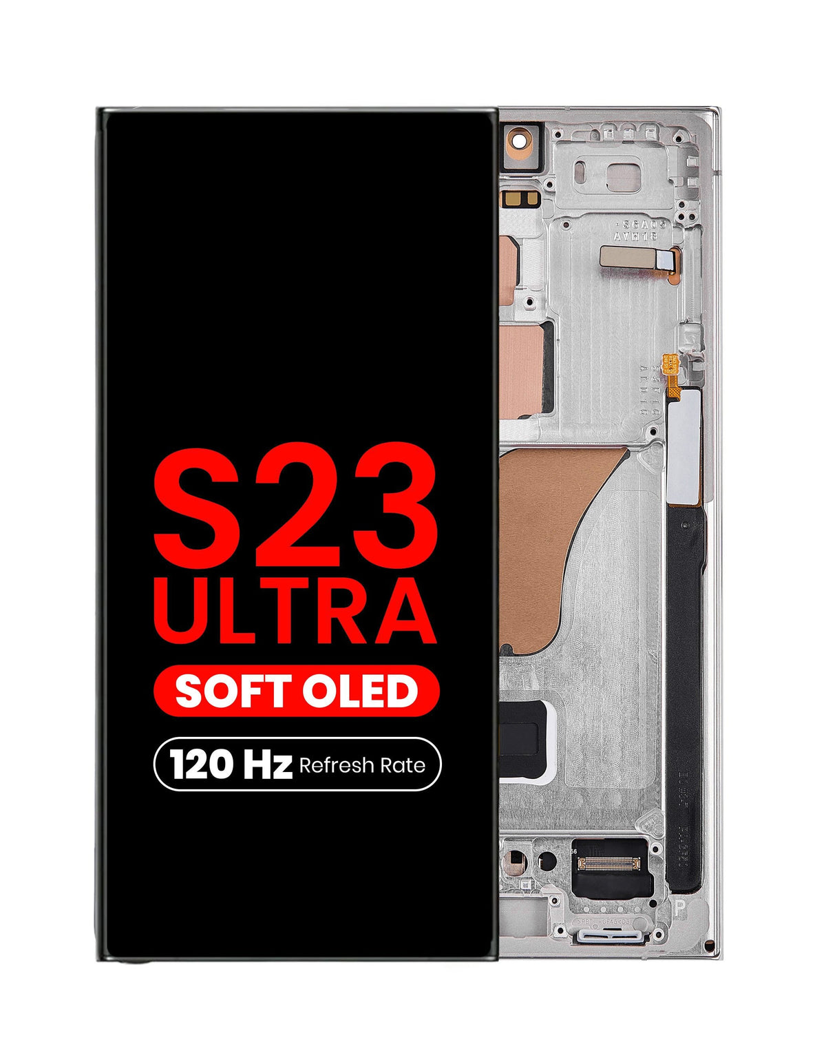 OLED Assembly with Frame for Galaxy S23 Ultra (S918) (Cream) (Aftermarket Pro Soft / 120Hz)