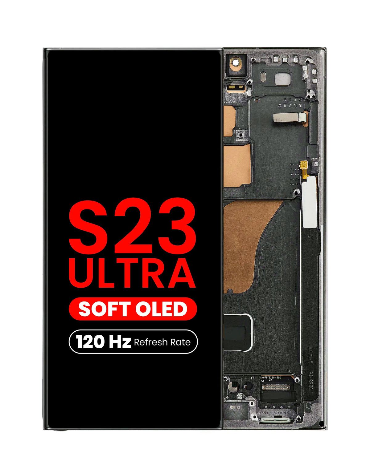 OLED Assembly with Frame for Galaxy S23 Ultra (S918) (Green) (Aftermarket Pro Soft / 120Hz)