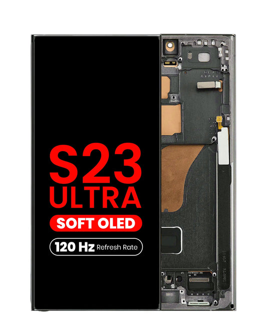 OLED Assembly with Frame for Galaxy S23 Ultra (S918) (Green) (Aftermarket Pro Soft / 120Hz)