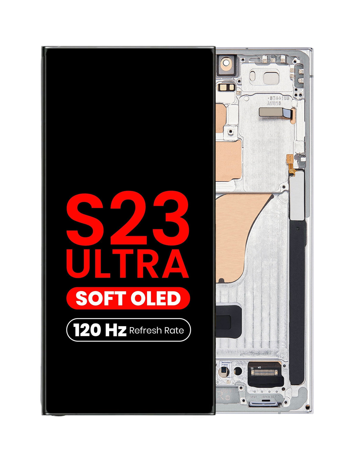 OLED Assembly with Frame for Galaxy S23 Ultra (S918) (Sky Blue) (Aftermarket Pro Soft / 120Hz)