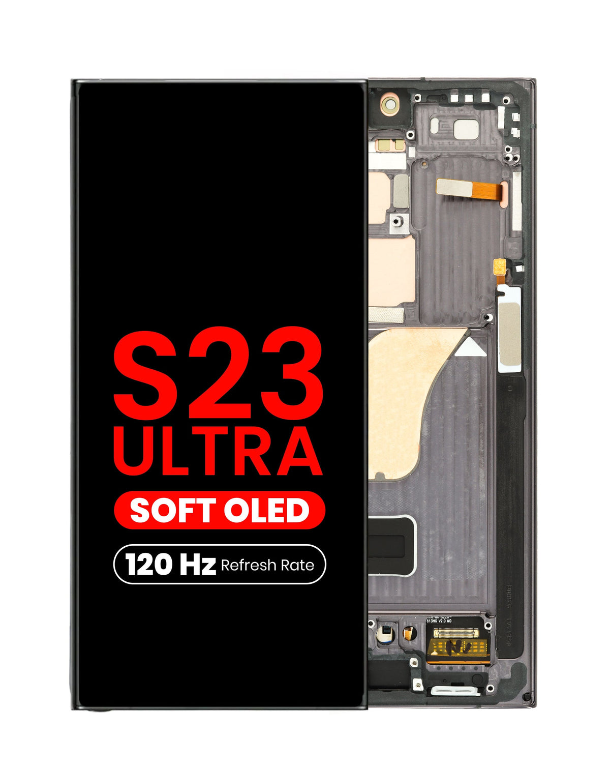 OLED Assembly with Frame for Galaxy S23 Ultra (S918) (GRAPHITE) (Aftermarket Plus Soft Oled / 120Hz)