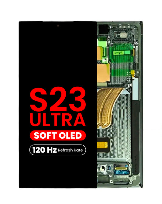 OLED Assembly with Frame for Galaxy S23 Ultra (S918) (GREEN) (Aftermarket Plus Soft Oled / 120Hz)