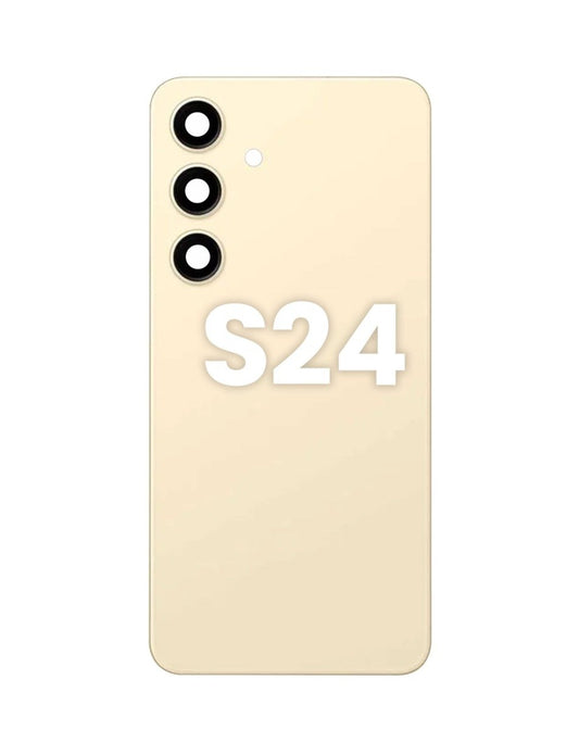 Back Glass with Camera Lens and Adhesive for Galaxy S24 (AMBER YELLOW)