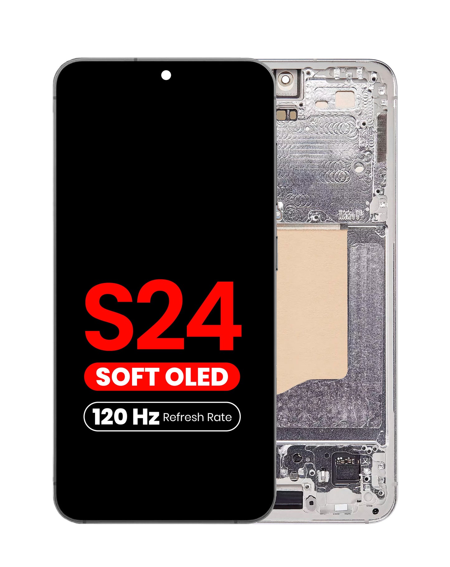 OLED Assembly with Frame for Galaxy S24 (S921) (MARBLE GRAY) (Aftermarket Plus Soft Oled / 120Hz)
