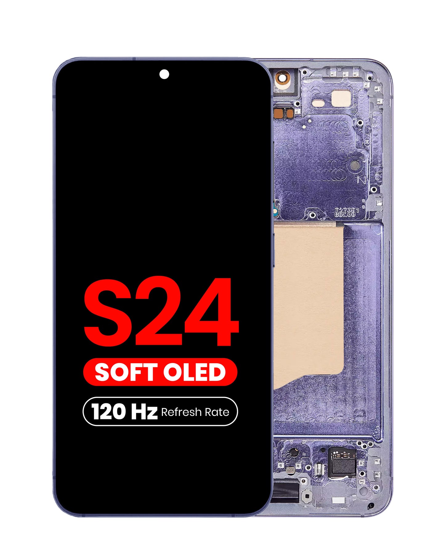 OLED Assembly with Frame for Galaxy S24 (S921) (COBALT VIOLET) (Aftermarket Plus Soft Oled / 120Hz)