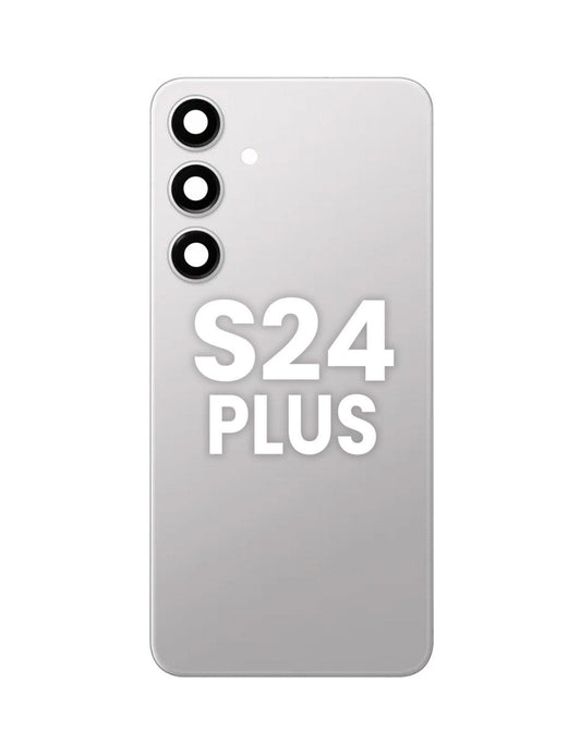 Back Glass with Camera Lens and Adhesive for Galaxy S24 Plus (MARBLE GRAY)