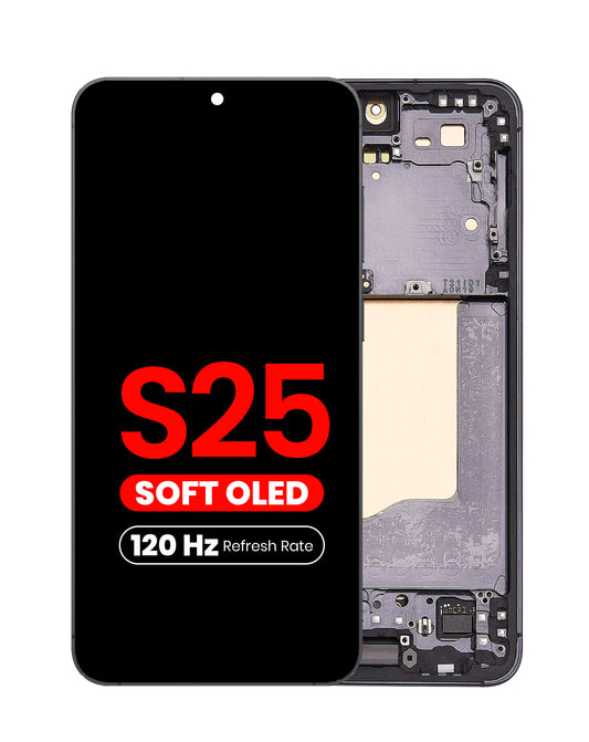 OLED Assembly with Frame for Galaxy S25 (S931) (BLUE BLACK) (Aftermarket Plus Soft Oled / 120Hz)