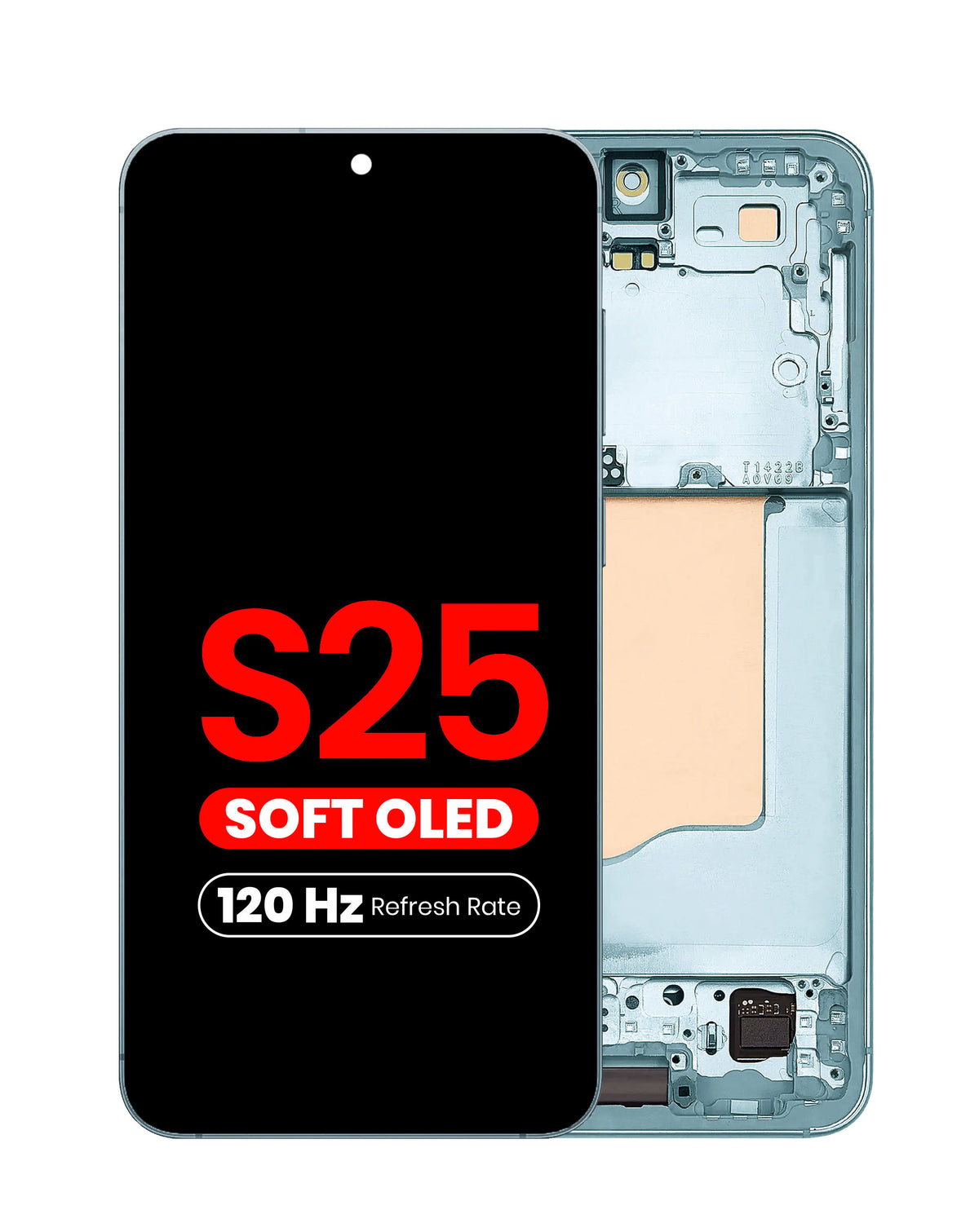 OLED Assembly with Frame for Galaxy S25 (S931) (MINT) (Aftermarket Plus Soft Oled / 120Hz)