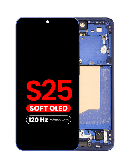 OLED Assembly with Frame for Galaxy S25 (S931) (NAVY) (Aftermarket Plus Soft Oled / 120Hz)