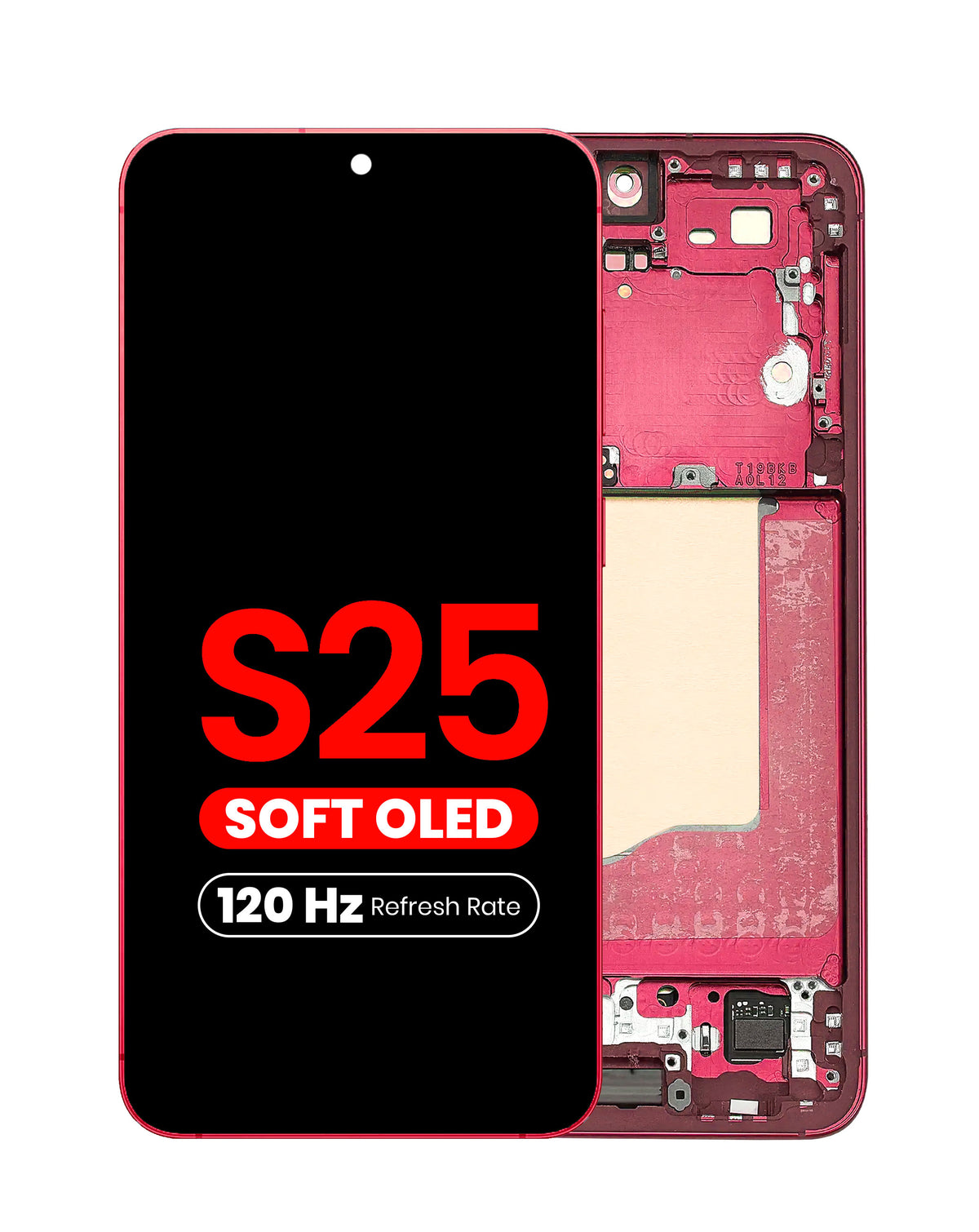 OLED Assembly with Frame for Galaxy S25 (S931) (CORAL RED) (Aftermarket Plus Soft Oled / 120Hz)