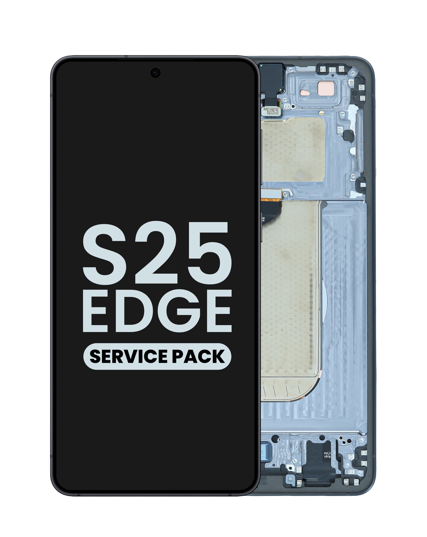 OLED Assembly with Frame for Galaxy S25 Edge (S937) (TITANIUM JETBLACK) (Service Pack)