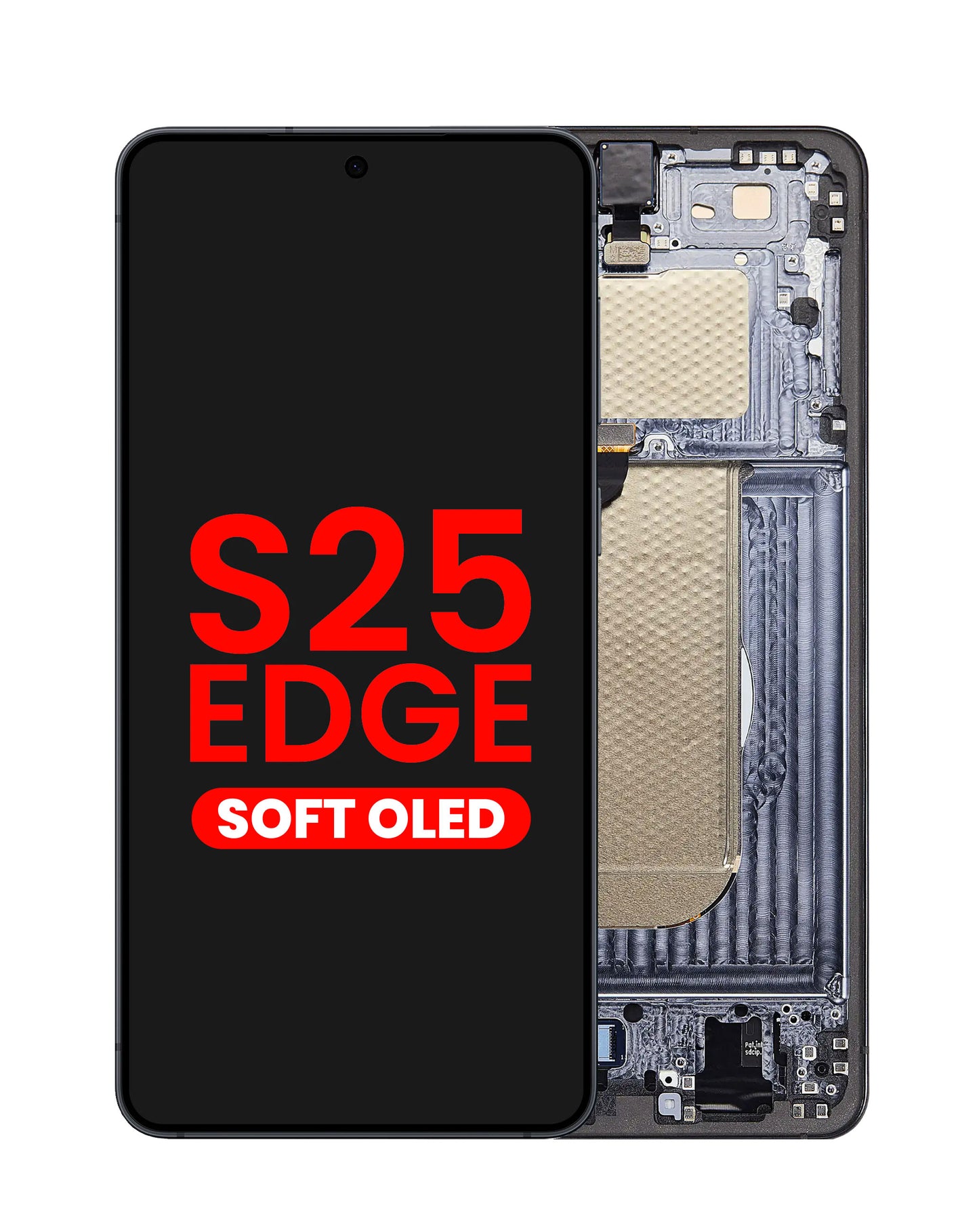 OLED Assembly with Frame for Galaxy S25 Edge (S937) (TITANIUM JETBLACK) (Aftermarket OLED)