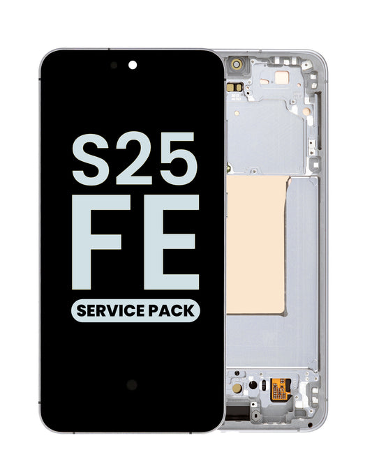 OLED Assembly with Frame for Galaxy S25 FE 5G (S731) (WHITE) (Service Pack)