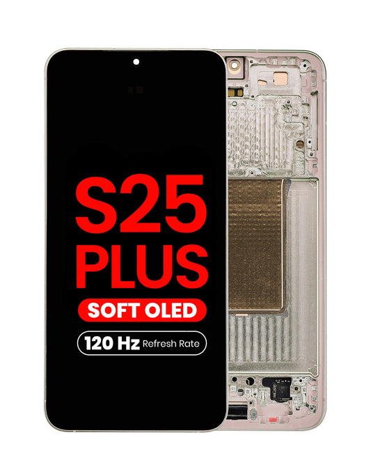 OLED Assembly with Frame for Galaxy S25 Plus (S936) (PINKGOLD) (Aftermarket Pro Soft Oled / 120Hz)