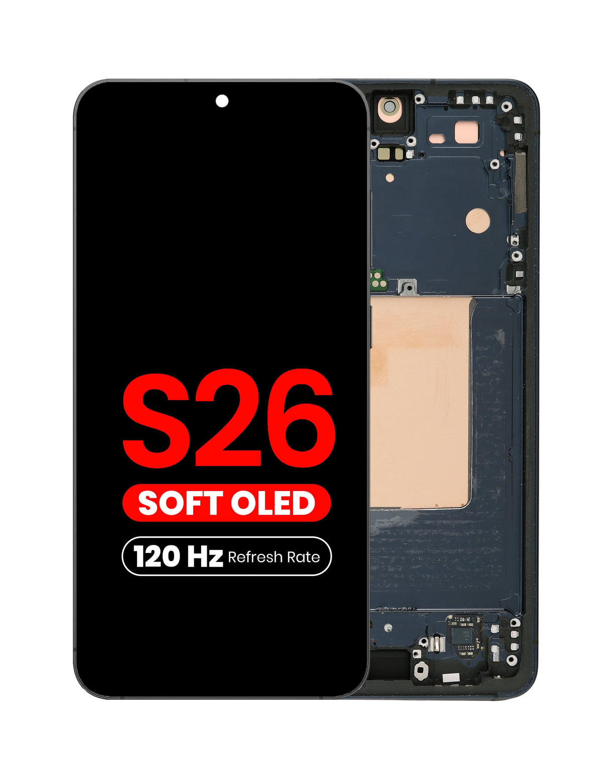 OLED Assembly with Frame for Galaxy S26 (S942) (BLACK) (Aftermarket Plus Soft Oled / 120Hz)