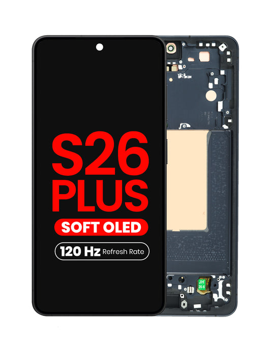 OLED Assembly with Frame for Galaxy S26 Plus (S947) (BLACK) (Aftermarket Plus Soft OLED / 120Hz)
