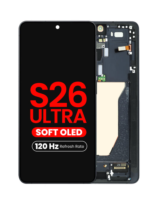 OLED Assembly with Frame for Galaxy S26 Ultra (S948) (BLACK) (Aftermarket Plus Soft Oled / 120Hz)