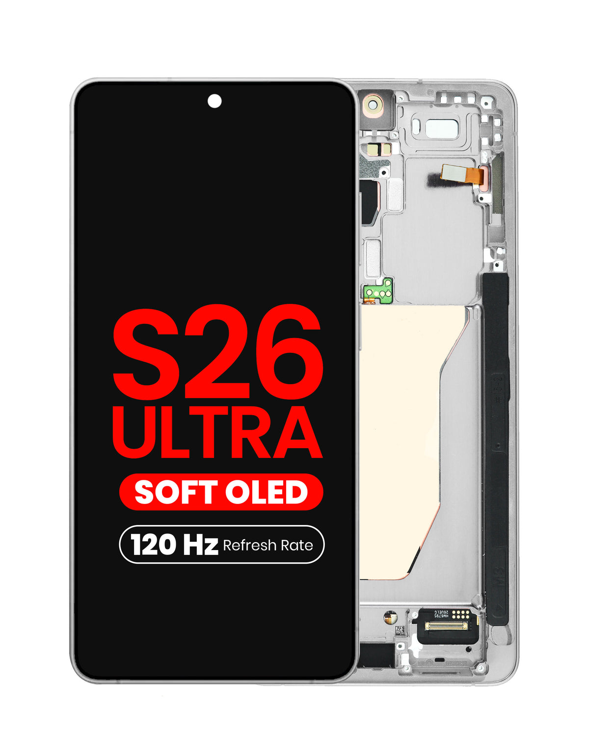 OLED Assembly with Frame for Galaxy S26 Ultra (S948) (WHITE) (Aftermarket Plus Soft Oled / 120Hz)