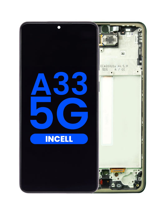 LCD Assembly with Frame for Galaxy A33 5G (A336U / 2022) (US Version) (AWESOME BLACK) (Aftermarket Incell)