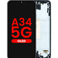 OLED Assembly with Frame for Galaxy A34 5G (A346 / 2023) (AWESOME GRAPHITE) (Aftermarket OLED)