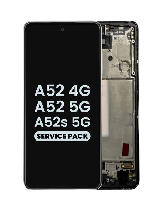 Samsung A52 2021 5G (A526) / A52 2021 4G (A525) / A52s 2021 (A528) Screen Assembly (With The Frame) (Service Pack) (Awesome Black)