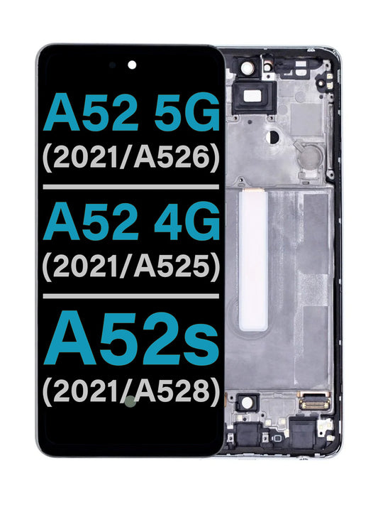 SGA A52 2021 4G (A525) / 5G (A526) / A52s 2021 (A528) Screen Assembly (With The Frame) (Incell) (White)