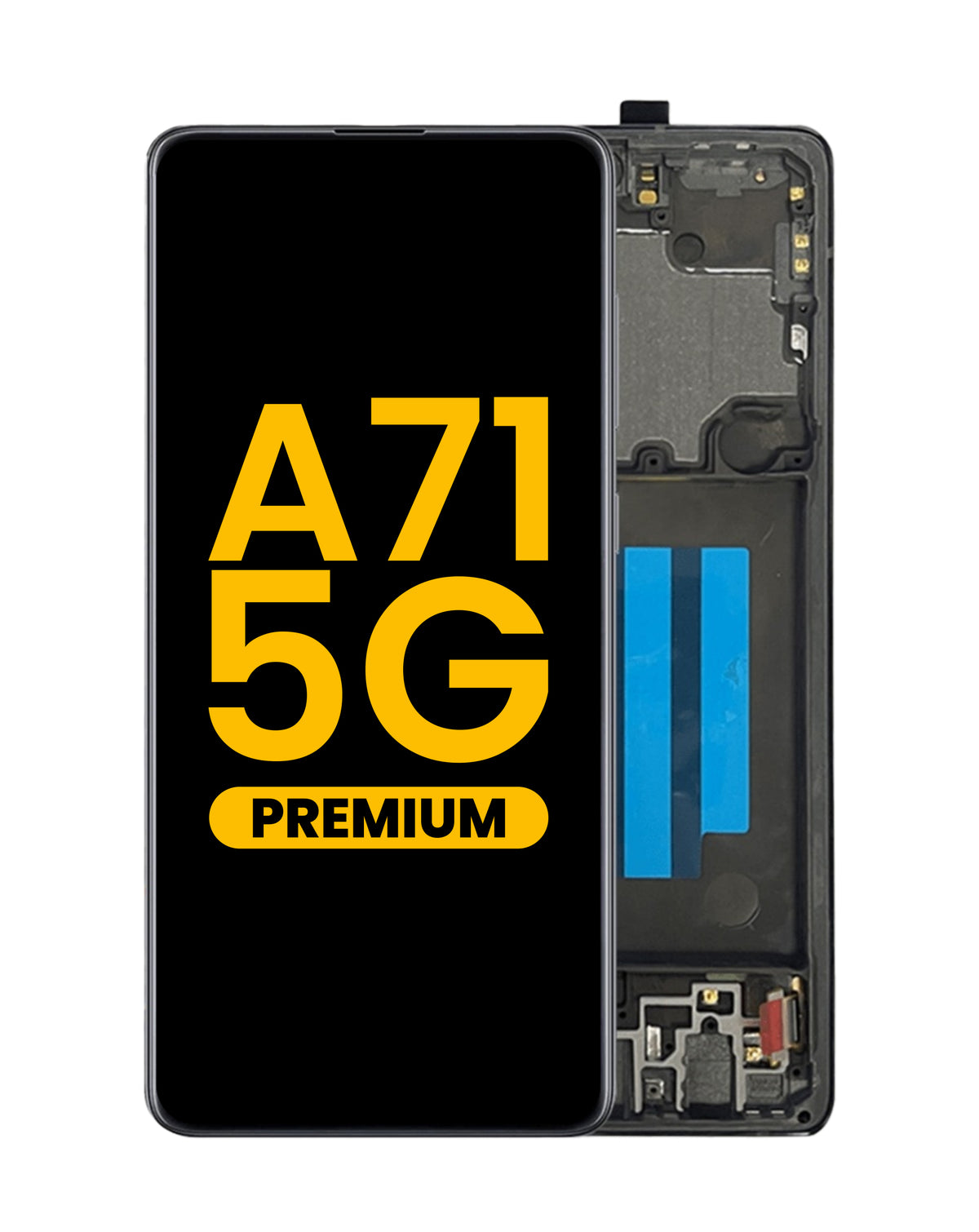 OLED Assembly with Frame for Galaxy A71 5G (A716U / 2020) (PRISM CUBE BLACK) (Premium)