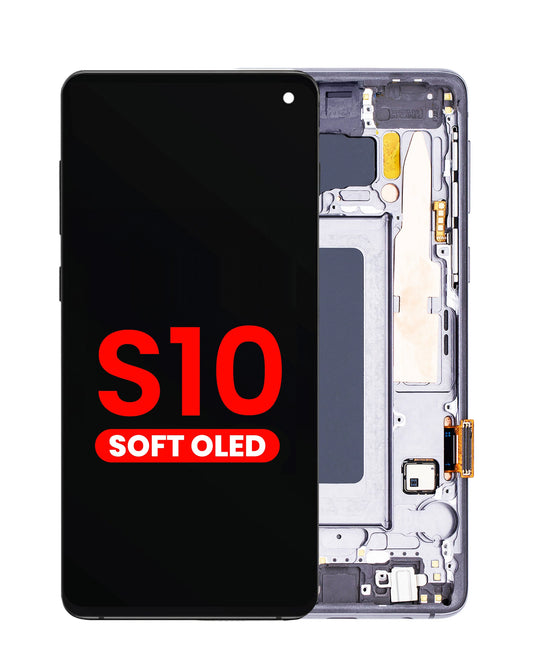 OLED Assembly with Frame for Galaxy S10 (G973) (PRISM BLACK) (Aftermarket OLED)