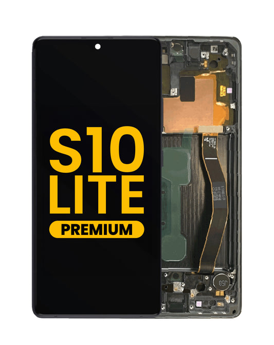 OLED Assembly with Frame for Galaxy S10 Lite (G770) (PRISM BLACK) (Premium)