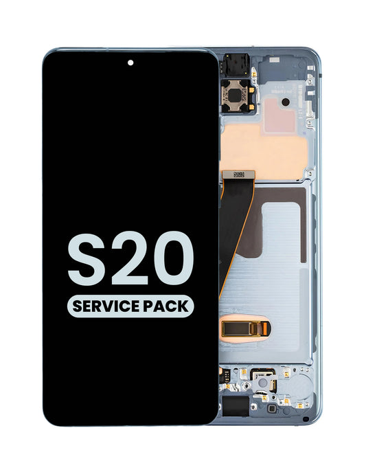 OLED Assembly with Frame for Galaxy S20 G980 / G981 (CLOUD BLUE) (Service Pack)