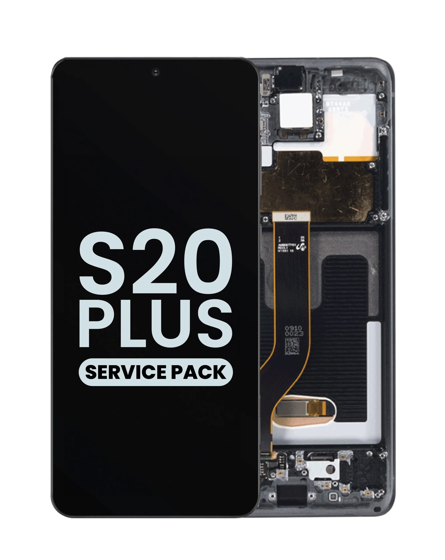 OLED Assembly with Frame for Galaxy S20 Plus G985 / G986 (COSMIC BLACK) (Service Pack)