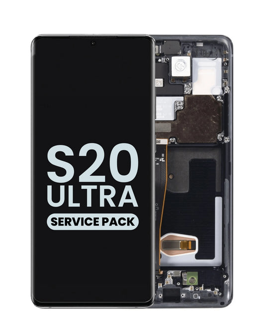 OLED Assembly with Frame for Galaxy S20 Ultra G988 (COSMIC BLACK) (Service Pack)