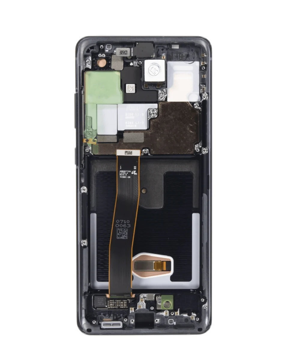 OLED Assembly with Frame for Galaxy S20 Ultra G988 (COSMIC BLACK) (Service Pack)