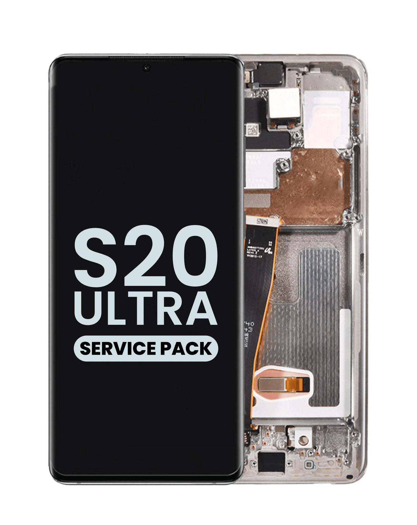 OLED Assembly with Frame for Galaxy S20 Ultra G988 (COSMIC WHITE) (Service Pack)