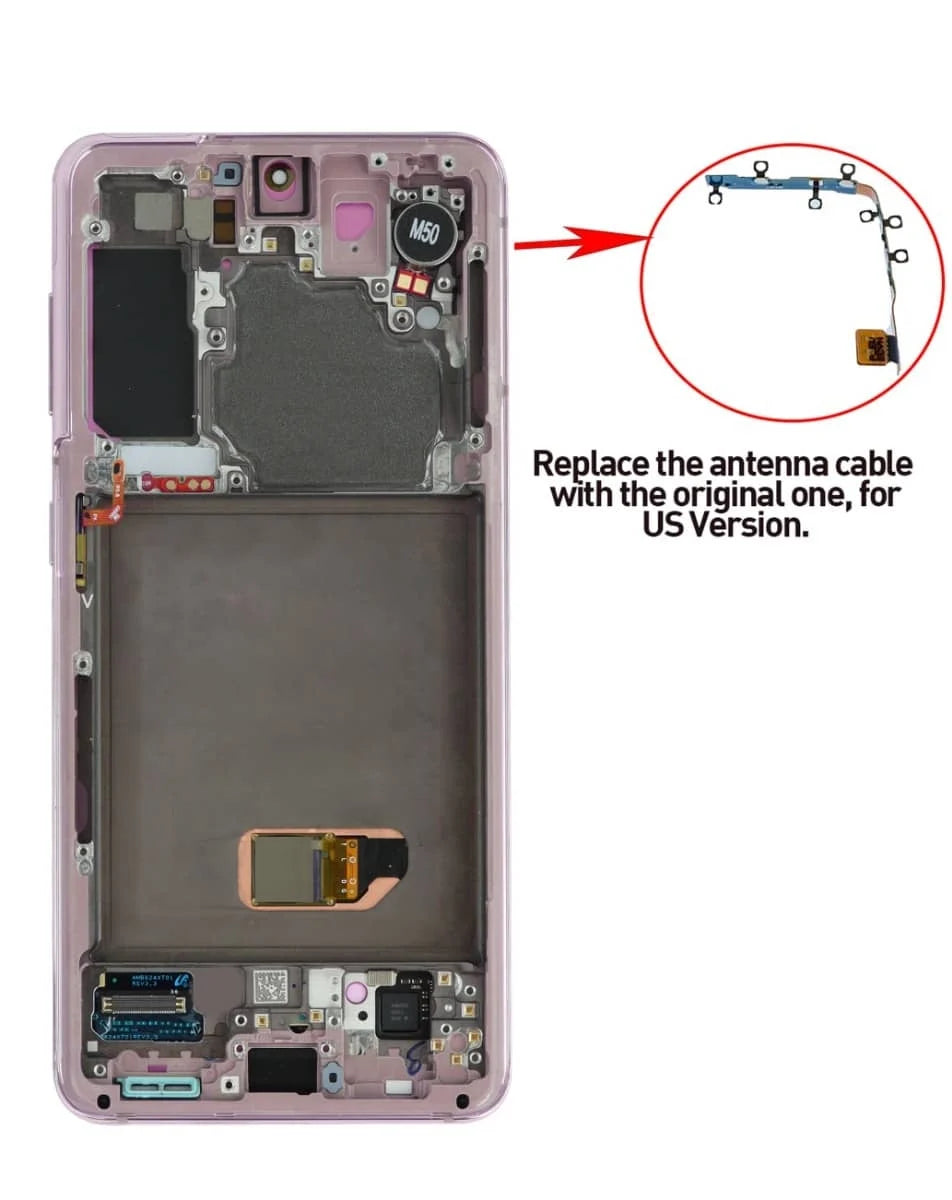 OLED Assembly with Frame for Galaxy S21 G991 (PHANTOM VIOLET) (Service Pack)